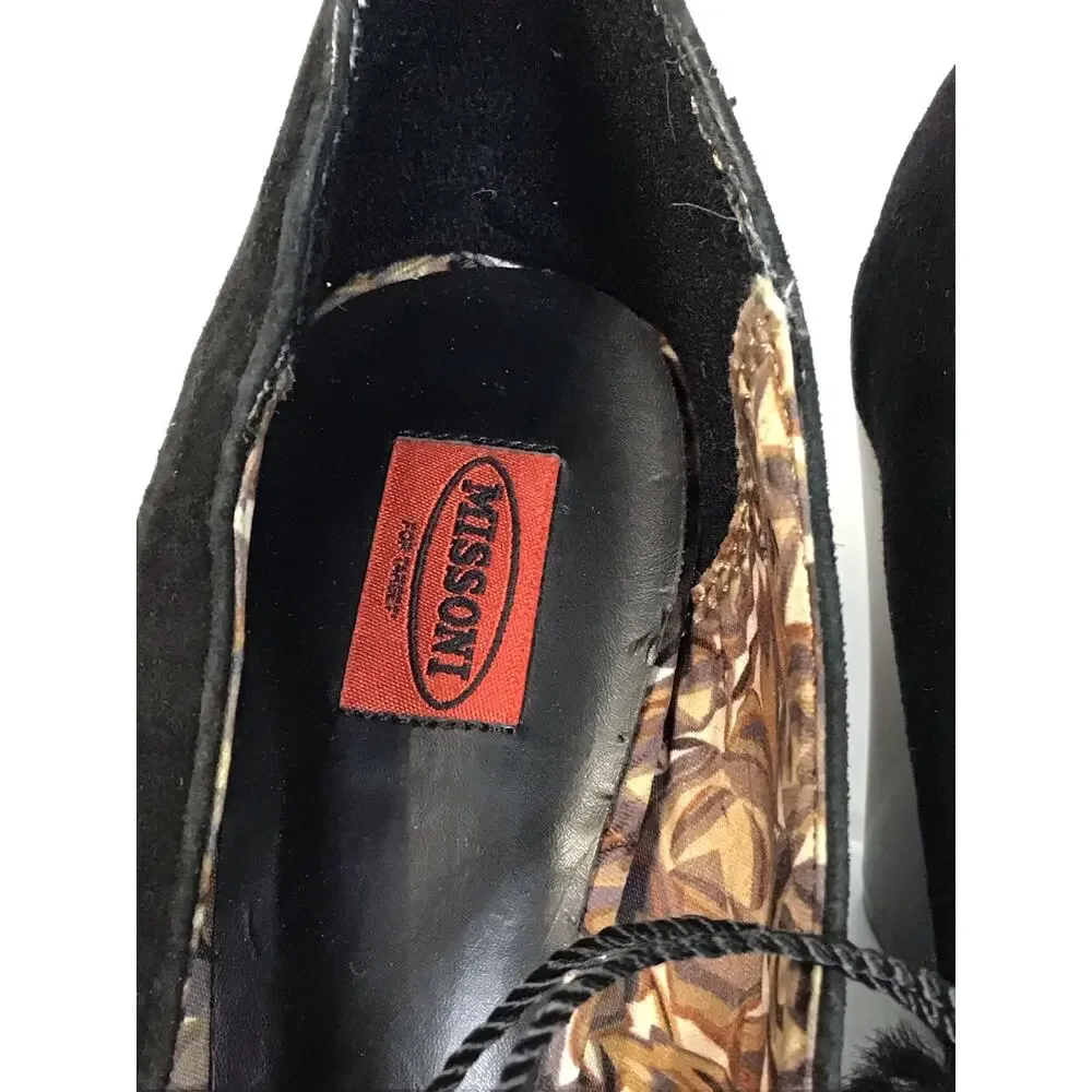 Missoni Women Suede pumps Sz. 7.5 brown NWT zig zag detail Barkwood Pumps